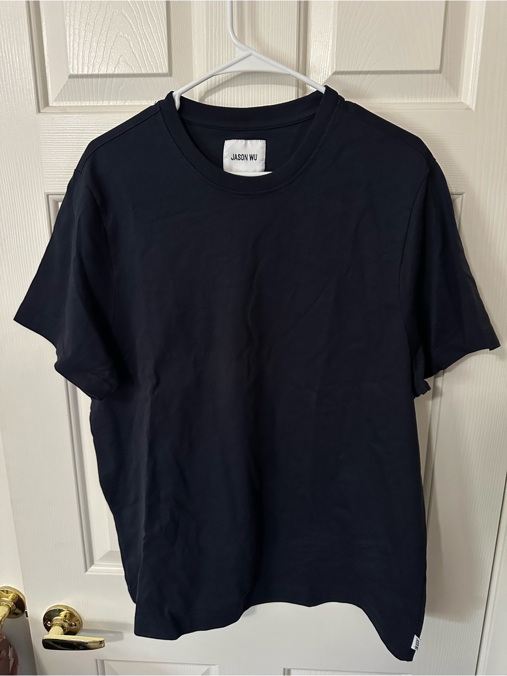 Jason Wu Women’s Heavyweight Tee 100% cotton Navy Crew Neck T-Shirt NWOT